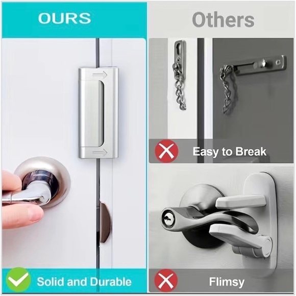 Door Reinforcement Lock Durable and Child-Safe Home Security Lock - Picture 7 of 7
